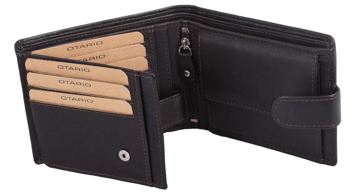 Leder Brieftasche Herren querformat mit Sicherungsriegel