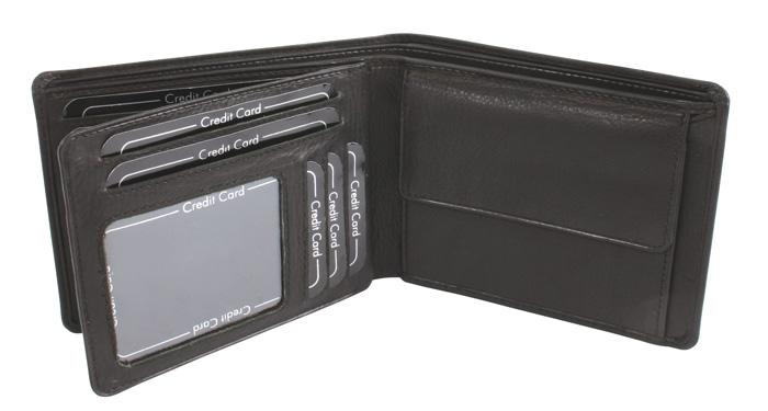 Kleine Scheintasche schwarz aus Leder mit vielen Kartenfächern