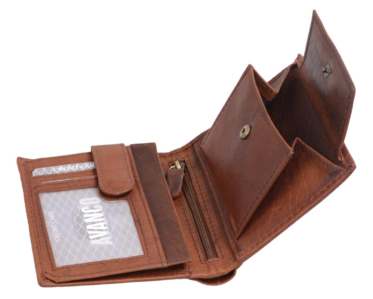Herrenbörse Herren Geldbörse Leder Brieftasche Kombibörse , braun