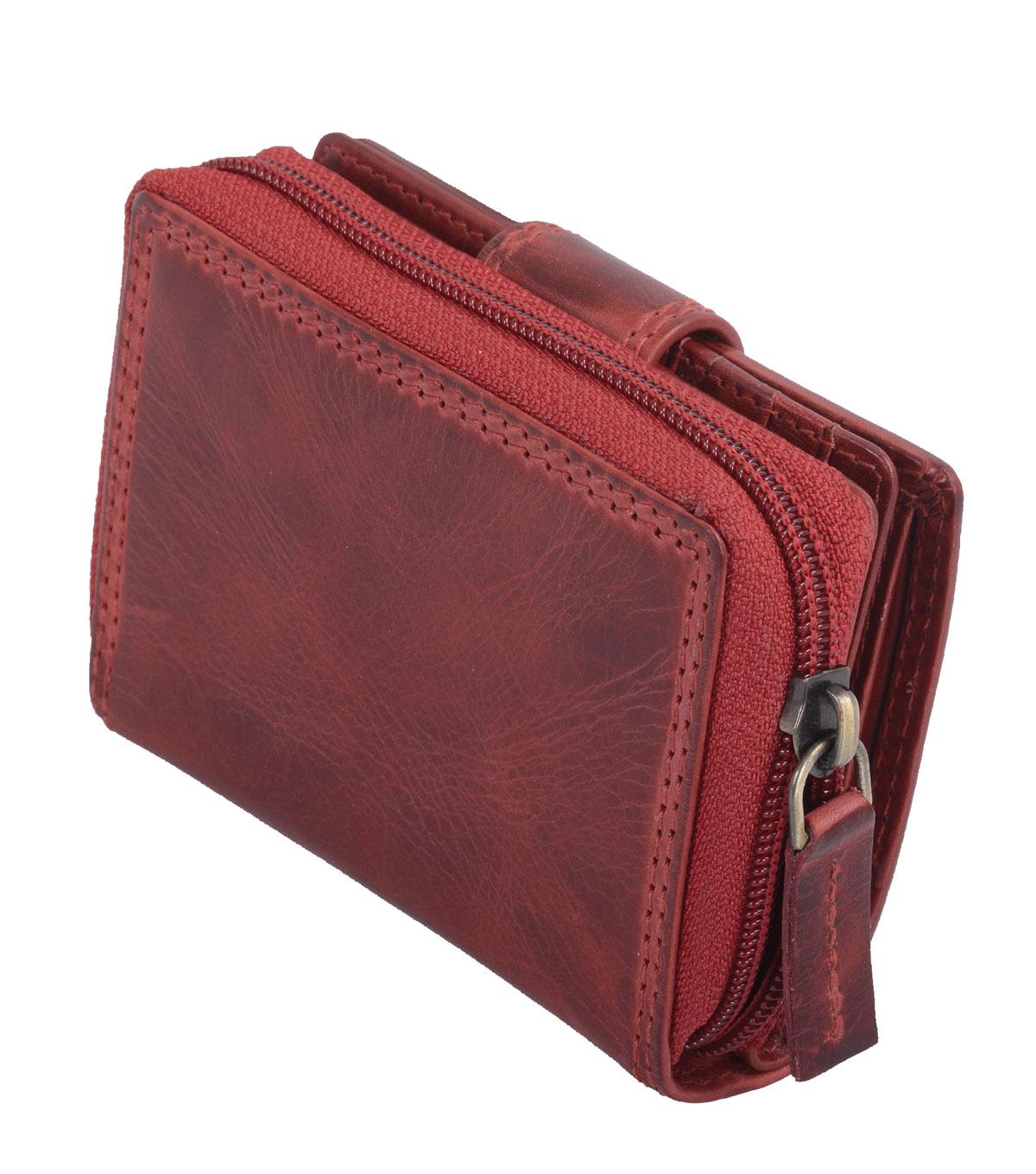 Elegante rote Damenbörse aus Hochwertigem Leder | Kartenfächer & Sichtfäche