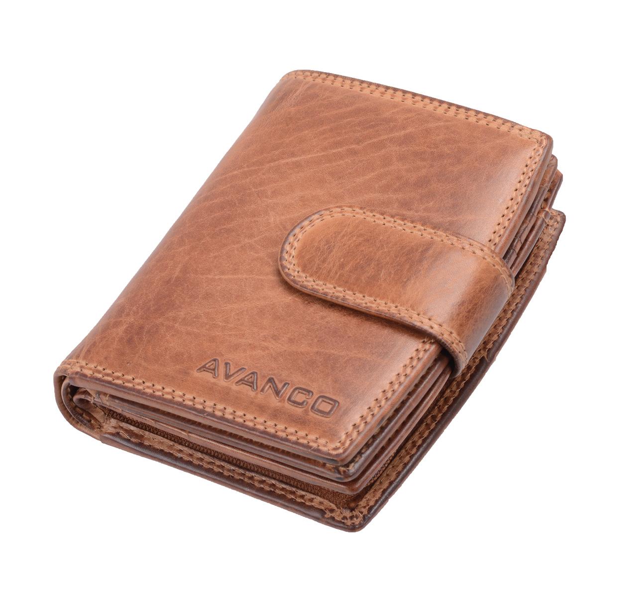 Braune Damengeldbörse aus Leder – Reißverschluss & Kartenfächer