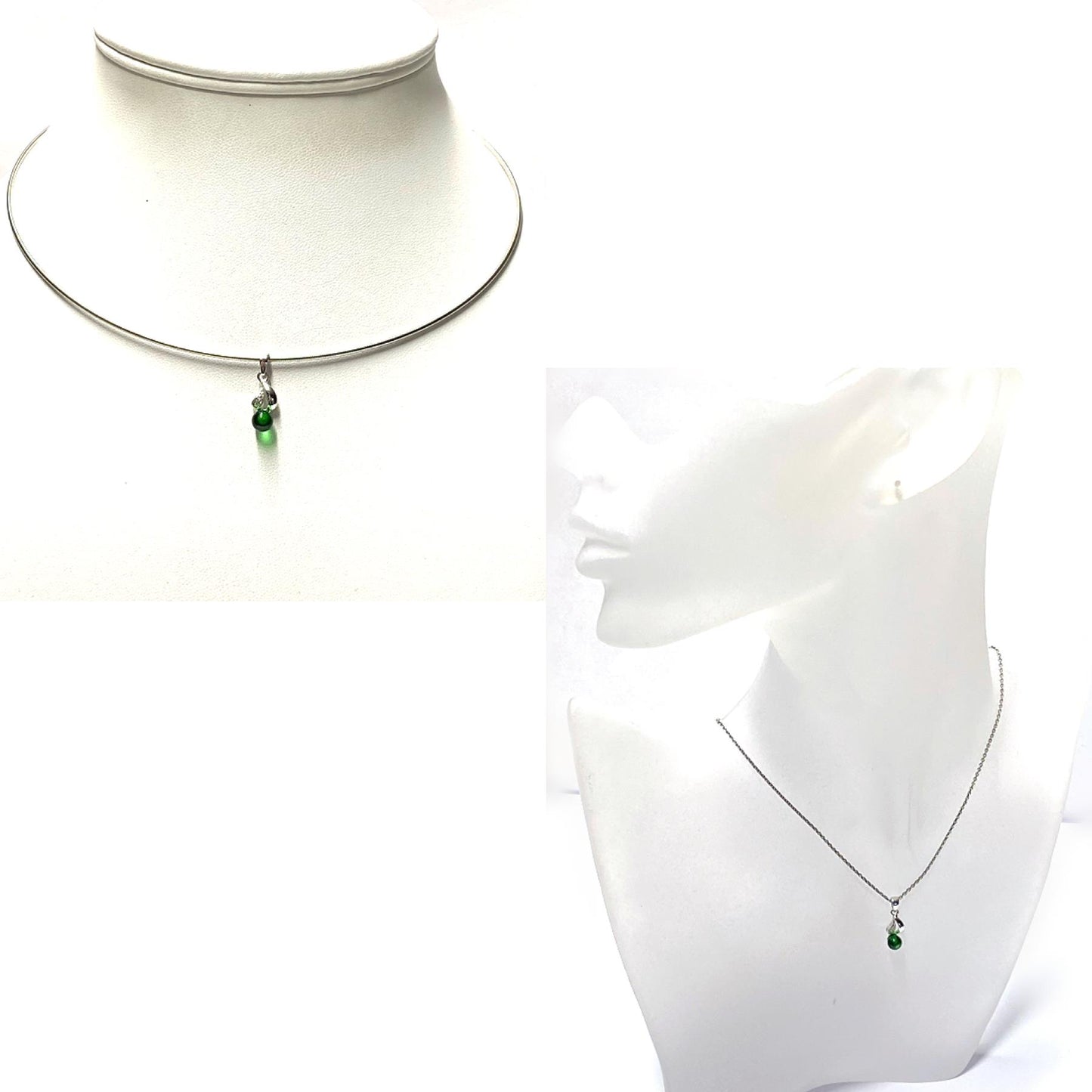 Silberanhänger 925/- rhodiniert karibischer Bernstein grün Kugel 5mm + Zirkonia Kettenanhänger
