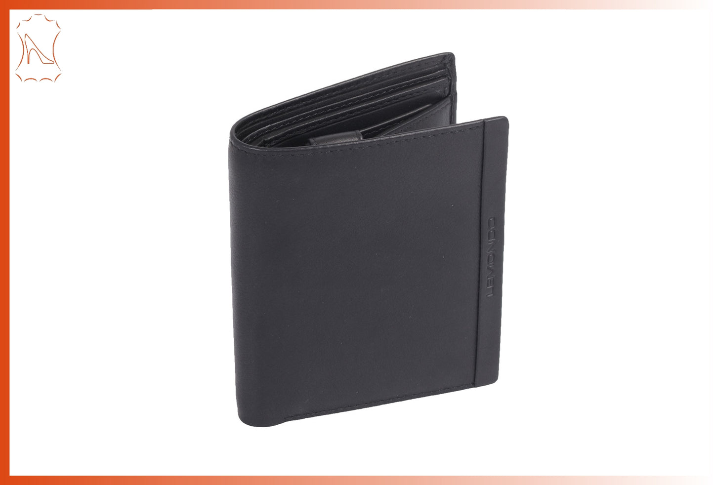Schwarze Herren Scheintasche aus Leder – Hochformat & RFID-geschützt