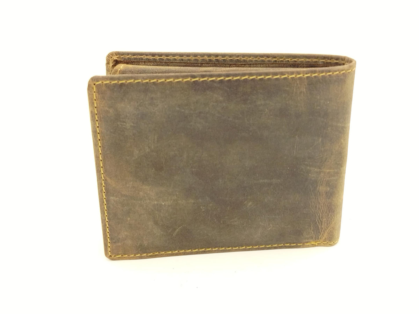 Herren Geldbörse Leder Vintage – Scheintasche mit Forellenprägung, 7 Kartenfächer & Ausweisfach