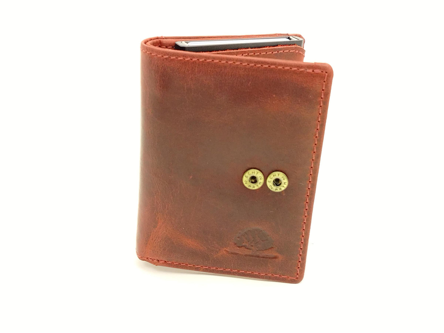 Vintage original RFID card slider coin rusty red