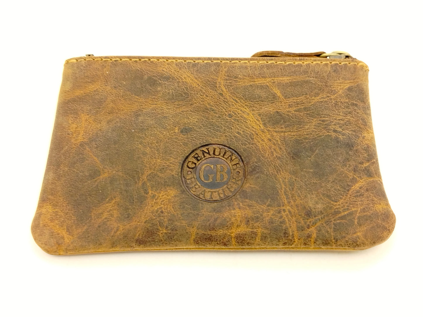 Vintage Leder Schlüsseltasche mit 2 Ringen und Vortasche