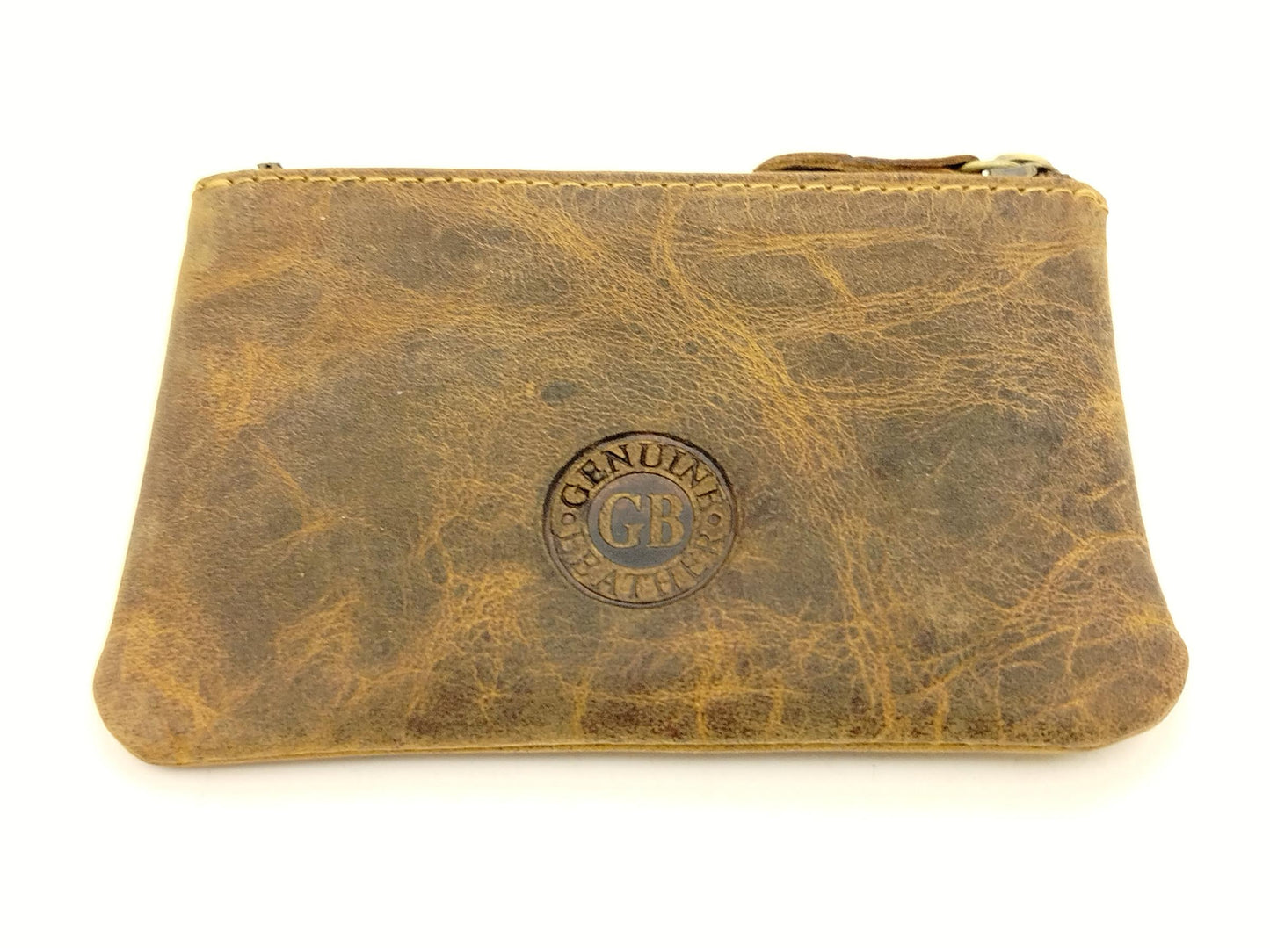 Vintage Leder Schlüsseltasche mit 2 Ringen und Vortasche