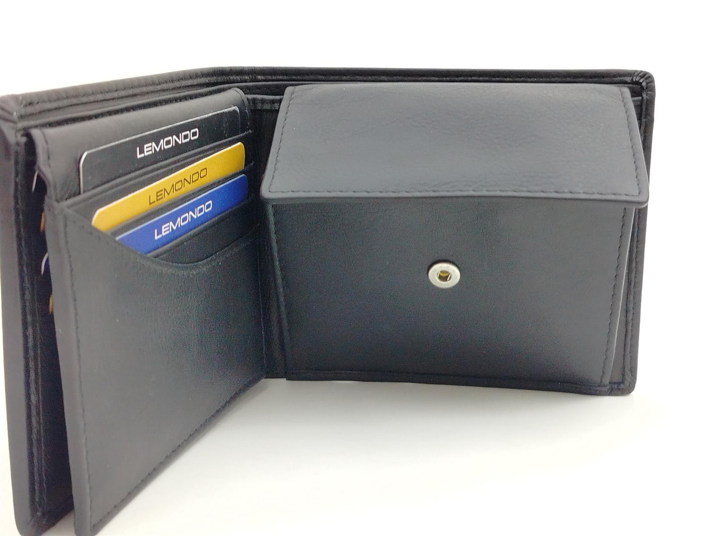 Lemondo Herrenbörse Leder schwarz mit RFID Schutz