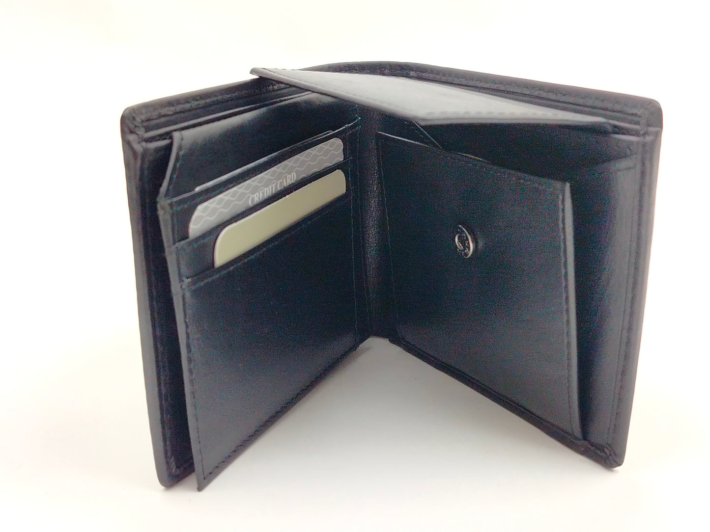 Flache Scheintasche aus Leder schwarz mit RFID-Schutz – handliche Herren Geldbörse