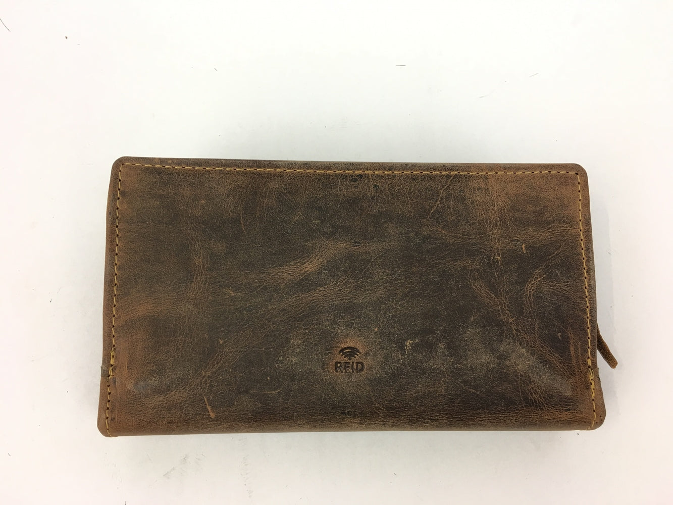große Ledergeldbörse Vintage braun RFID-Schutz Reißverschlussfach