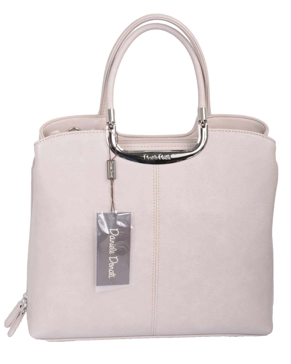 Daniele Donati Kurzgrifftasche beige Damentasche abnehmbarem Schultergurt