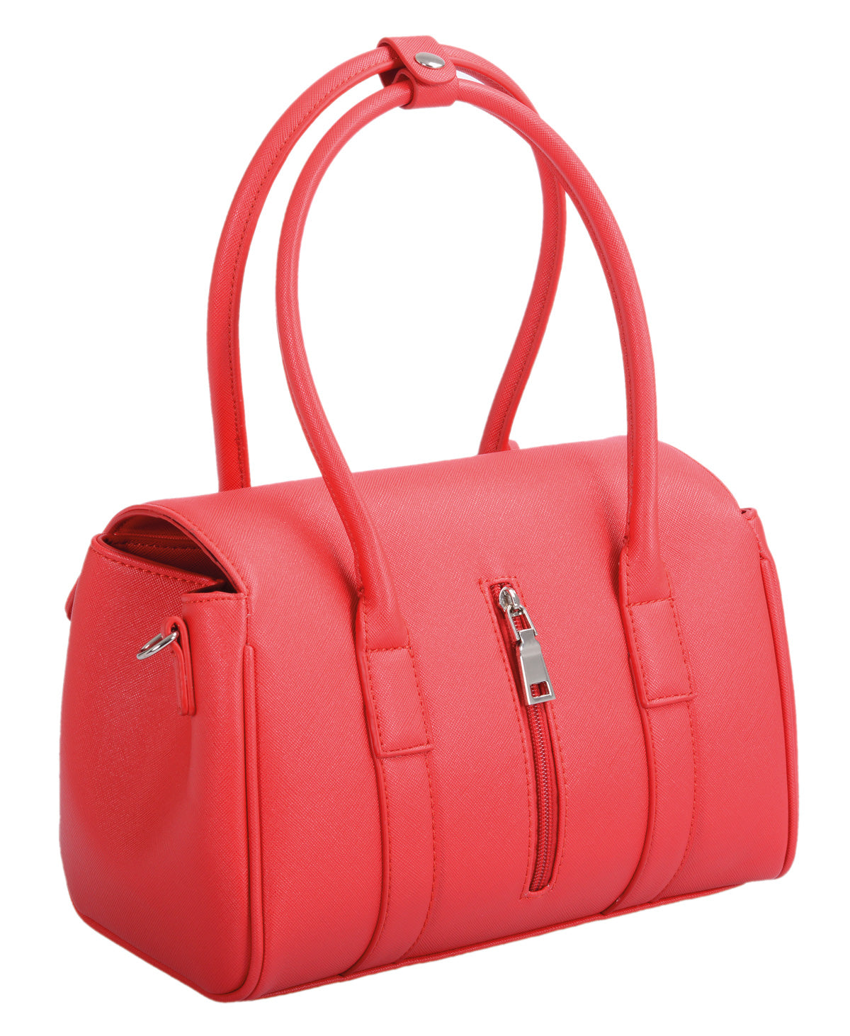 Elegante Kunstledertasche rot mit Innenfächern und Reißverschlussfach