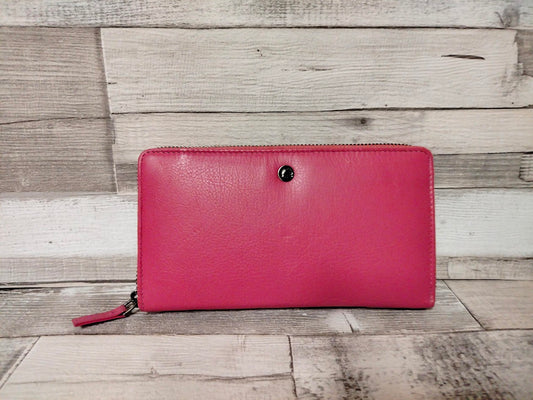 Damen Geldbörse Leder fuchsia – große Lederbörse mit Reißverschluss, 10 Kartenfächern & Querformat