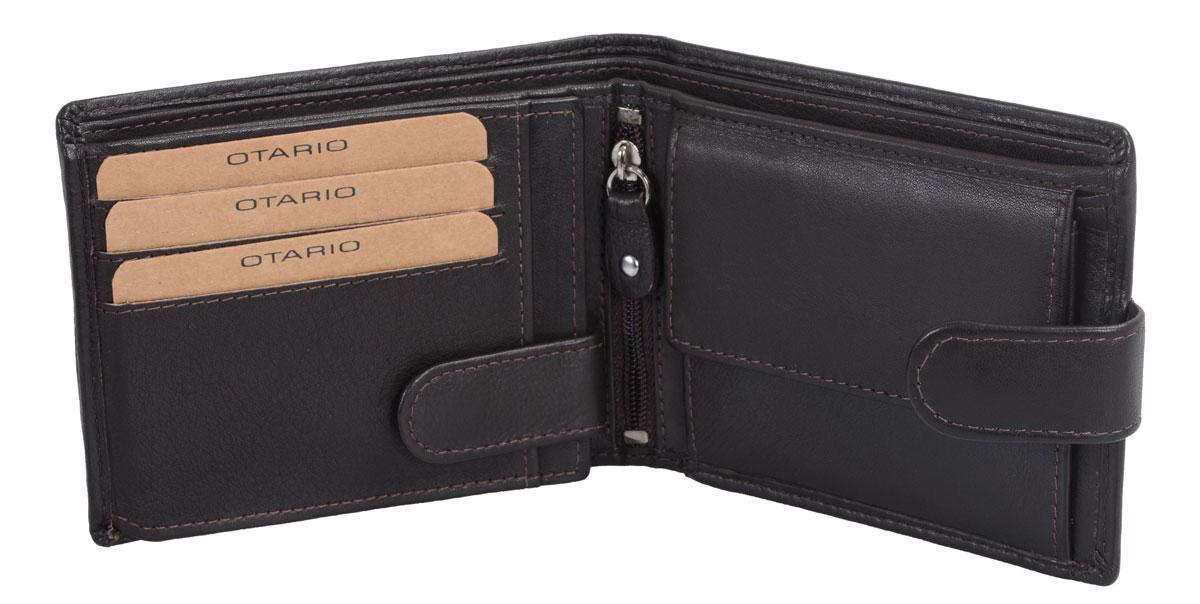 Leder Brieftasche Herren querformat mit Sicherungsriegel