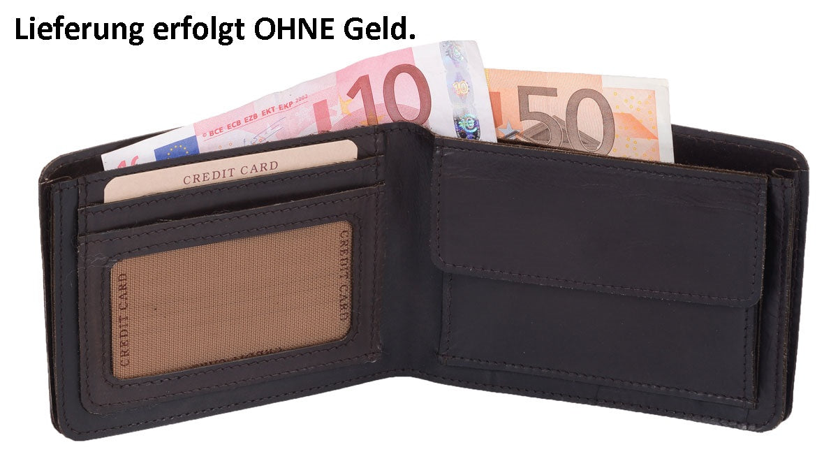 Fettlederbörse querformat, dunkelbraun