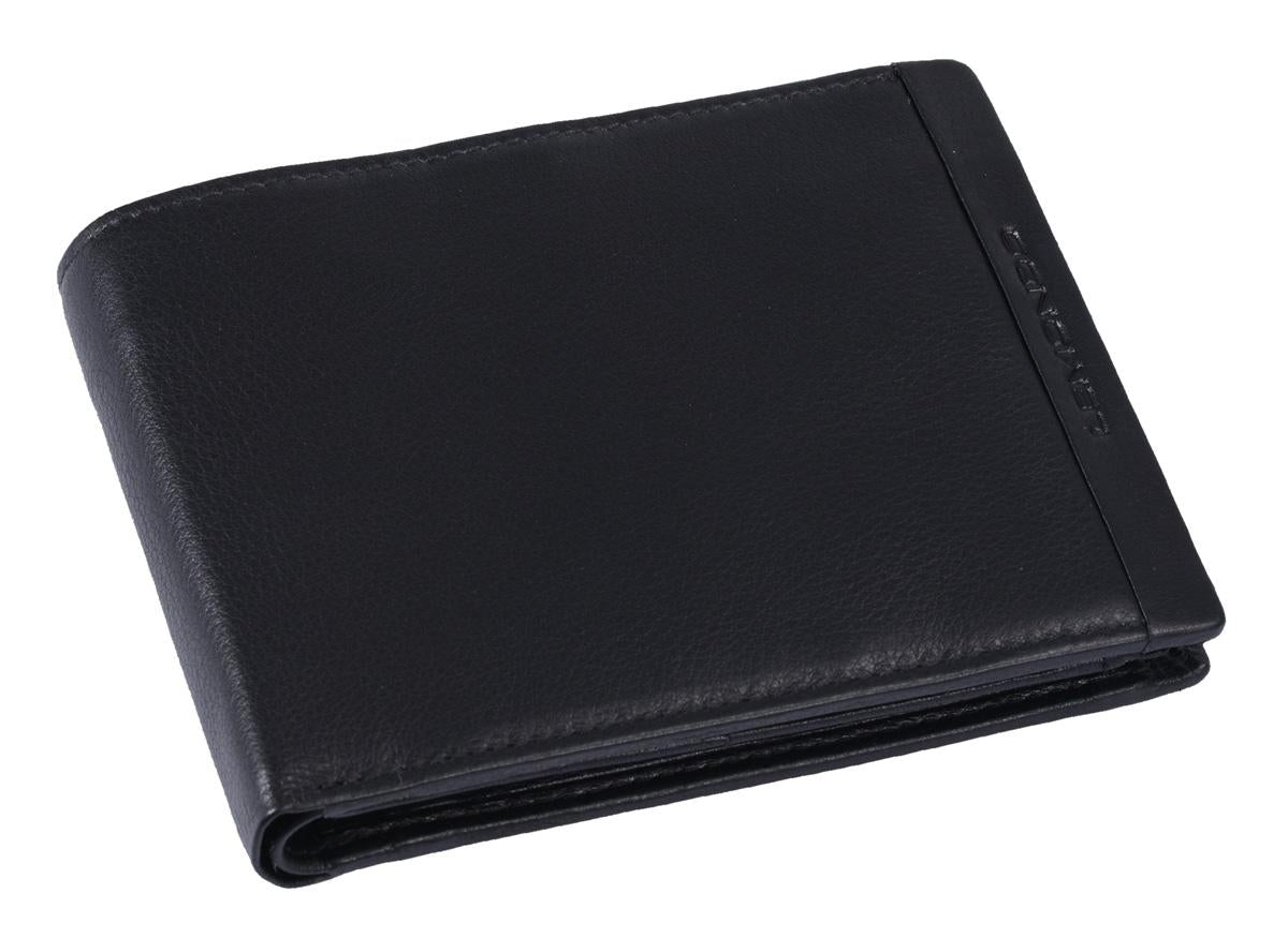 Herrenbörse Herren Geldbörse Leder querformat LEMONDO, schwarz  12x10x2 cm
