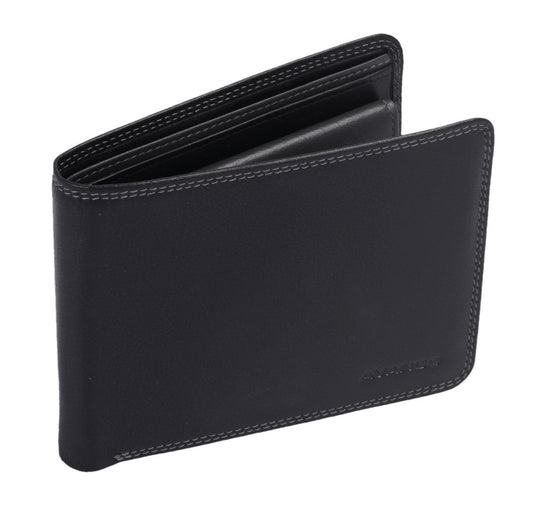 Echtleder Scheintasche schwarz/grau  12,5x10x2,5cm