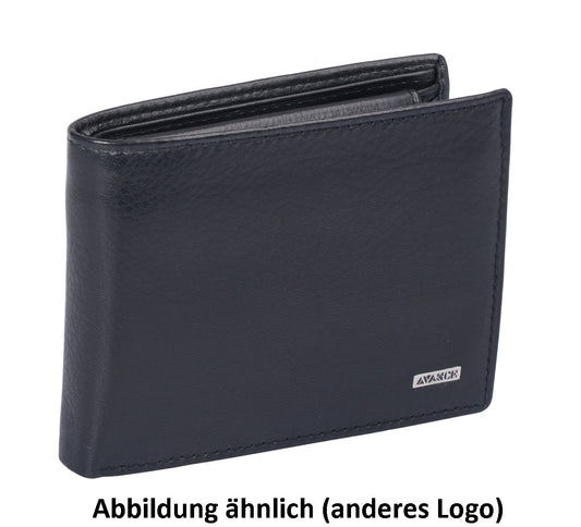 Herrenbörse Leder, 1 Klappe, schwarz