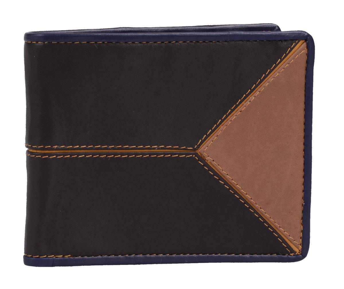 GlücksNugget Herren Geldbörse Leder Braun Mix – Querformat 12×10 cm