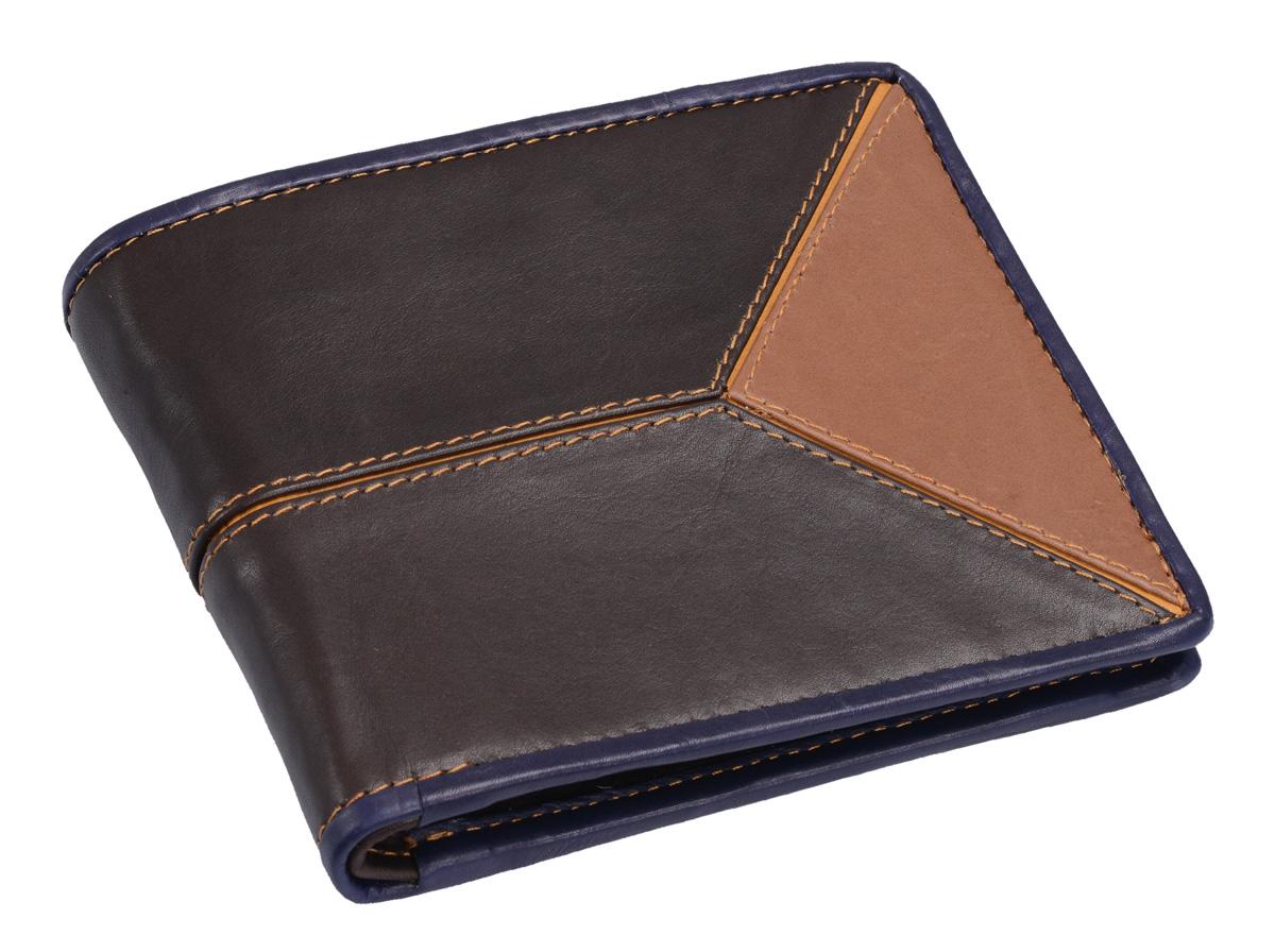GlücksNugget Herren Geldbörse Leder Braun Mix – Querformat 12×10 cm