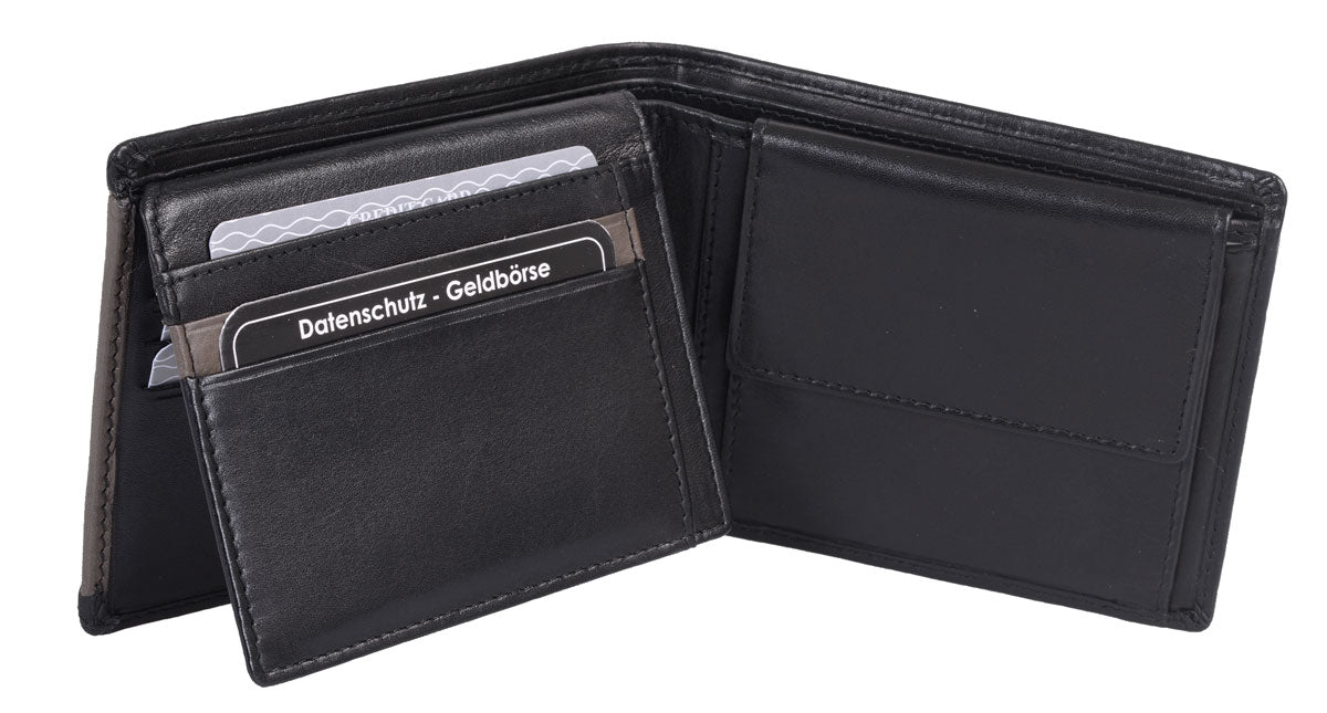 Leder Scheintasche, schwarz grau