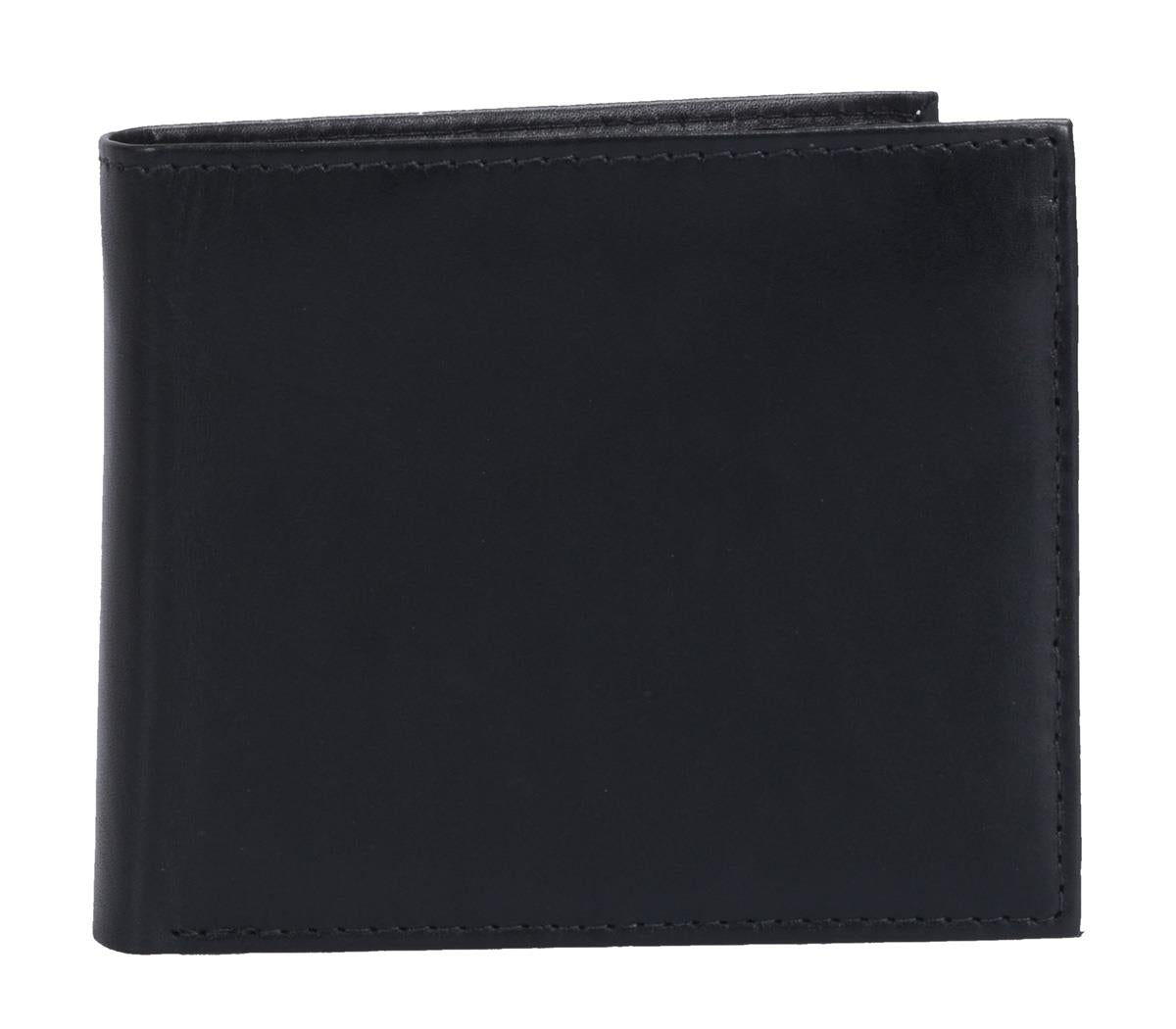 extra flache, kleine Ledergeldbörse, schwarz Herrenbörse, Hosentaschenbörse