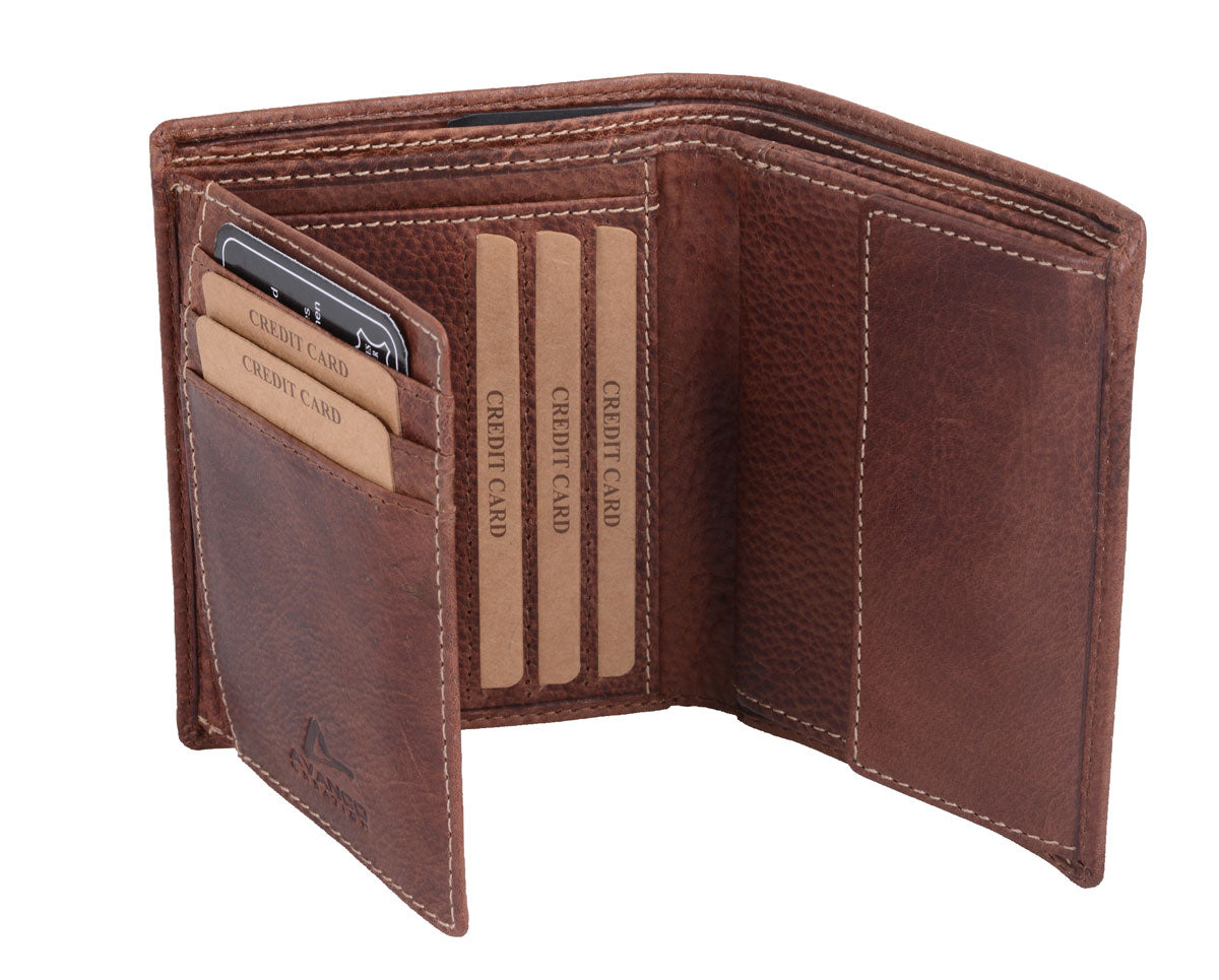 Leder Brieftasche Herren mittelbraun mit RFID Ausleseschutz