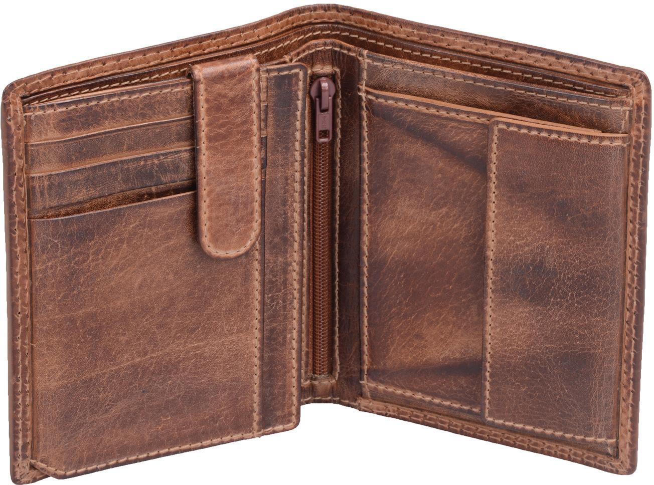 Herren Scheintasche Kombibörse braun Hochformat