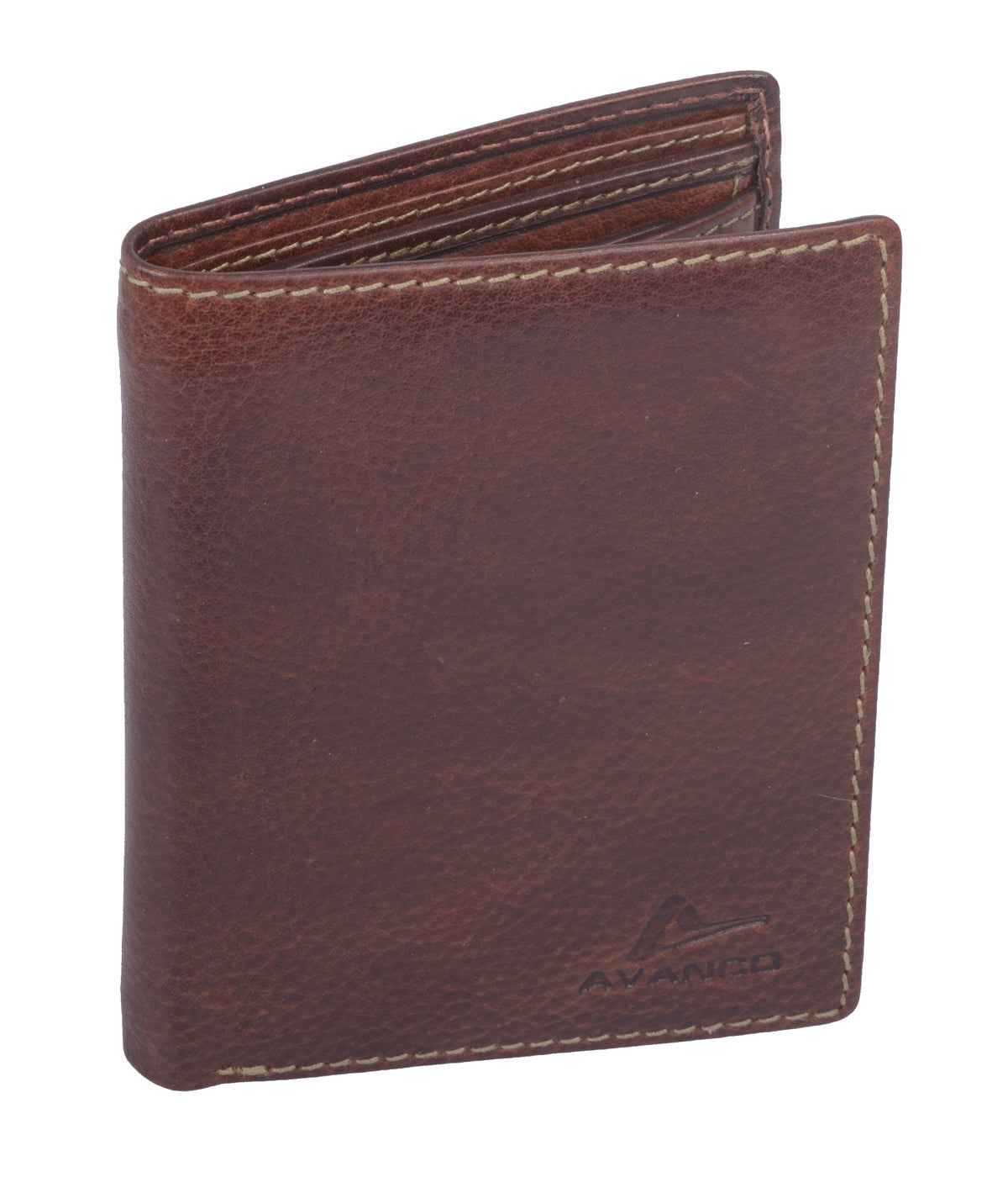 Braune Herrenbörse im Hochformat – Leder Geldbörse RFID gesichert