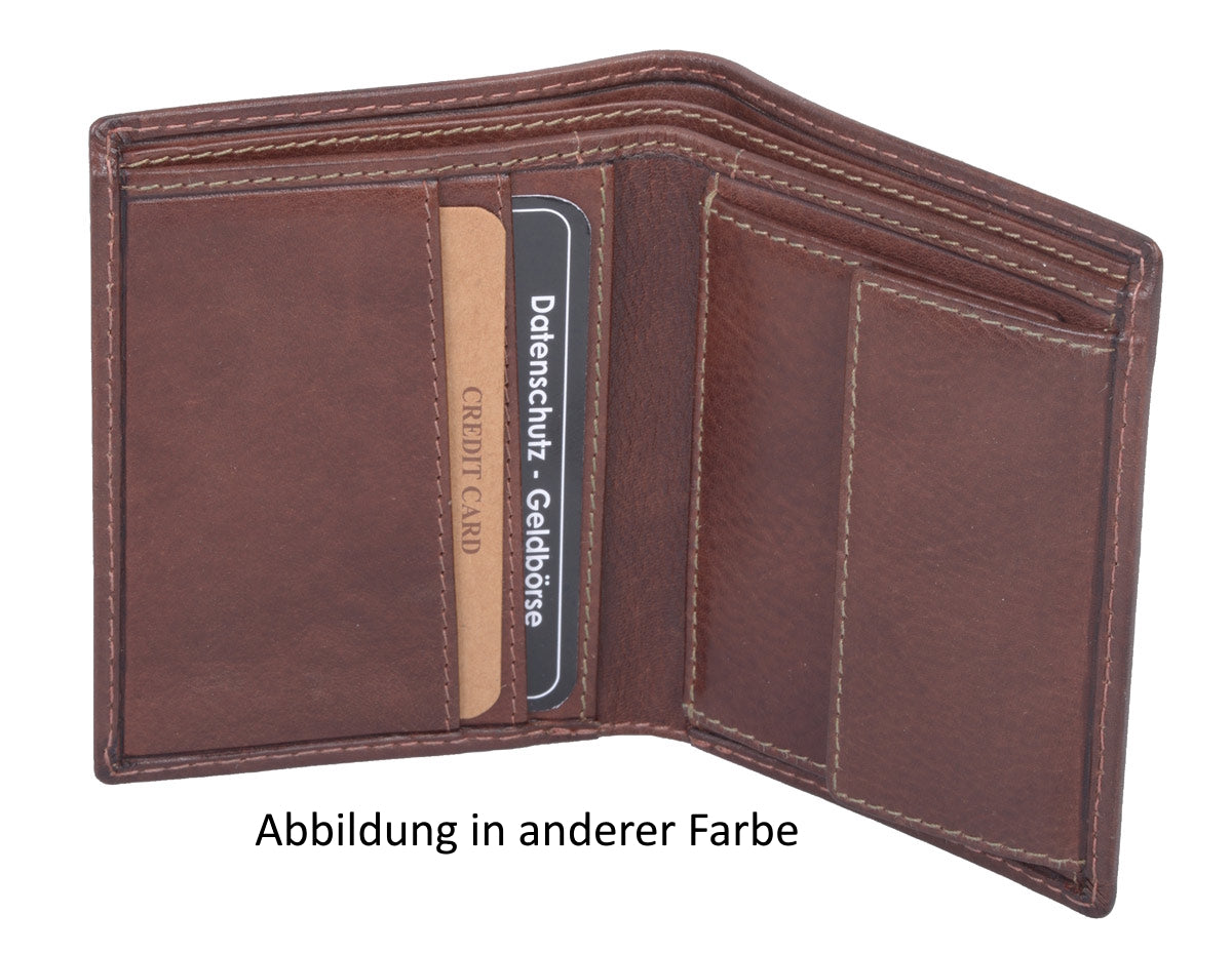 Leder Brieftasche blau schattiert im Hochformat – RFID-Schutz