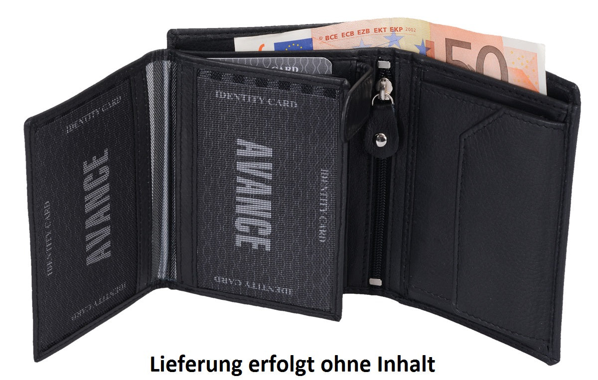 Kombibörse Herrenbörse schwarz aus Leder mit vielen Kartenfächern