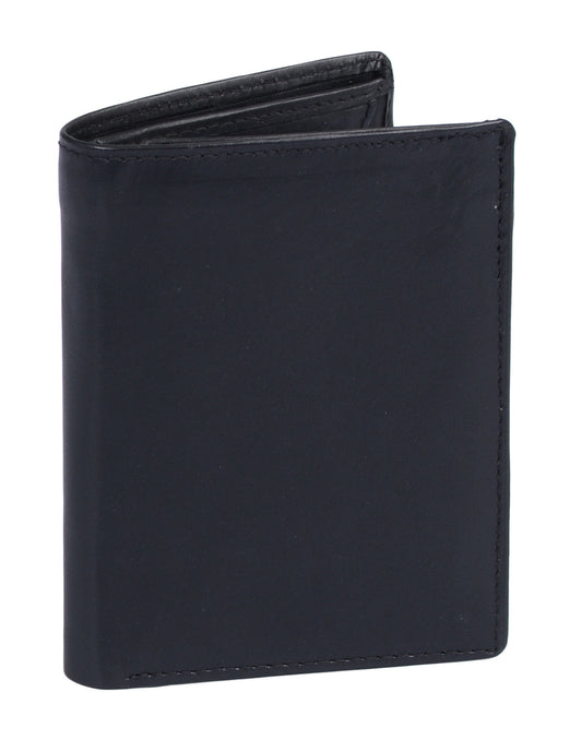 Herrenbörse Herren Geldbörse Leder Brieftasche Kombibörse , LUANA, schwarz