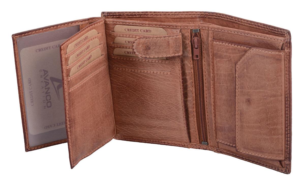 braun schattierte Herrenbörse Brieftasche Leder, RFID-Ausleseschutz