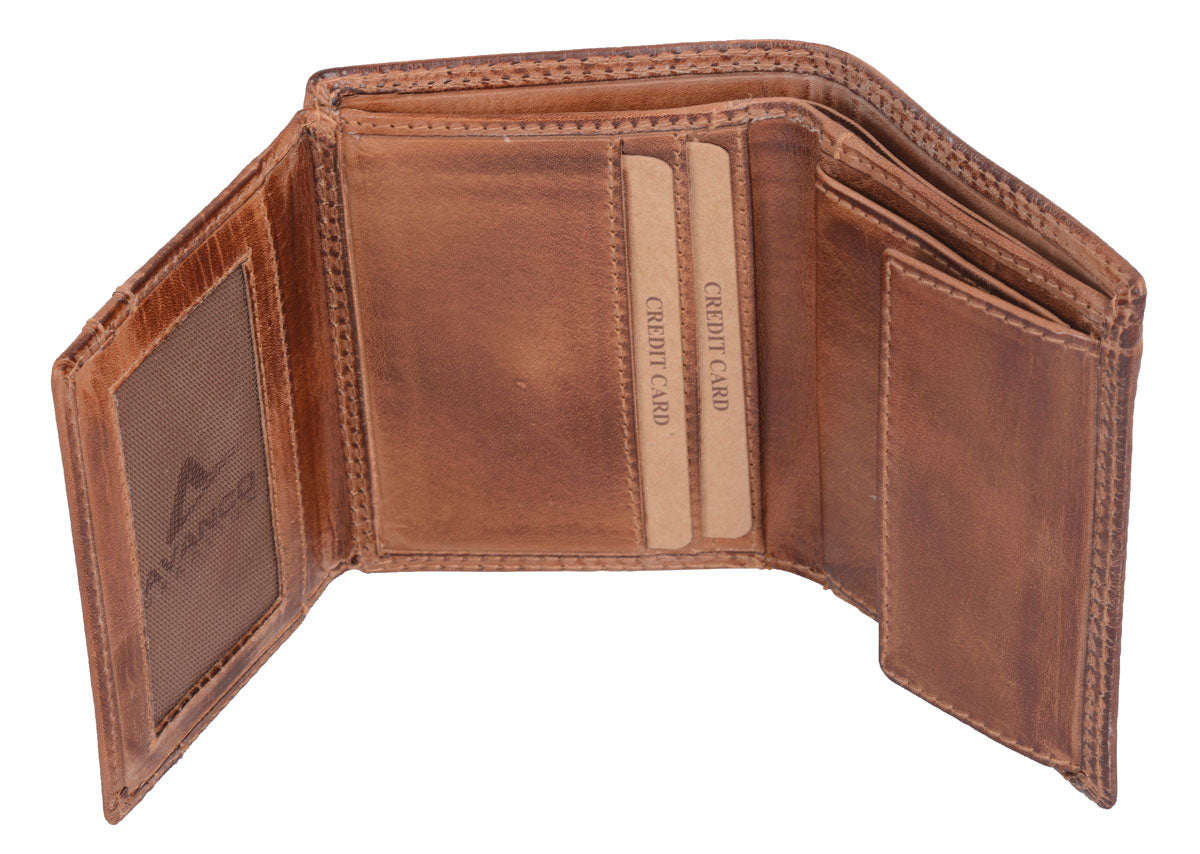 Herrenbörse Herren Geldbörse Leder Brieftasche Kombibörse , braun