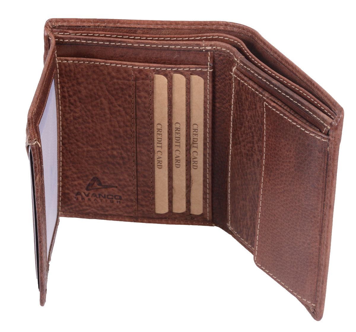 Herren Kombibörse Leder braun Hochformat – Brieftasche mit RFID