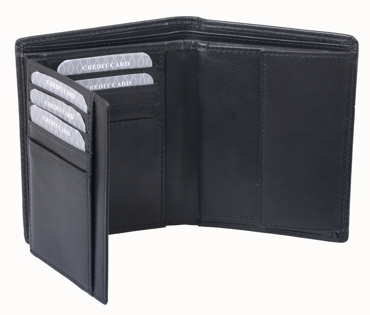 AVANCO Kombibörse schwarz – Leder Geldbörse im Hochformat