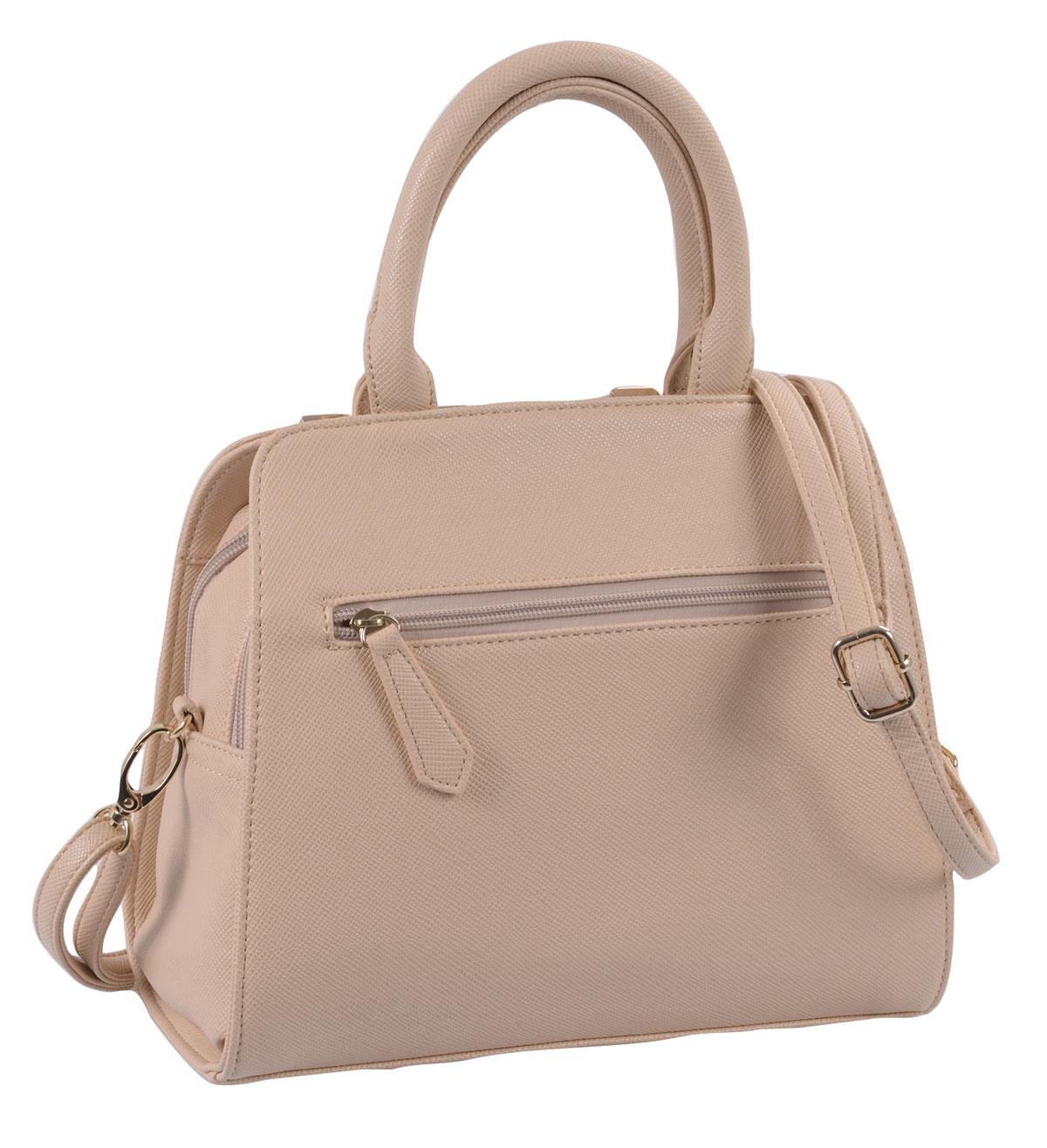 Daniele Donati Handtasche dunkelbeige mit 2 Henkeln und Schultergurt