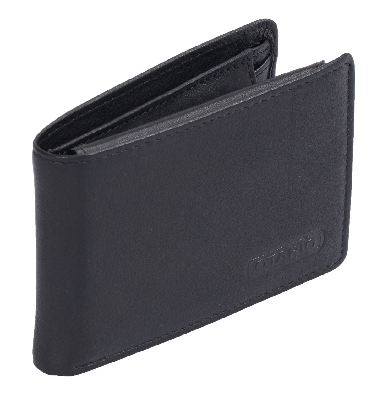 kleine Herrenbörse Brieftasche Leder, schwarz