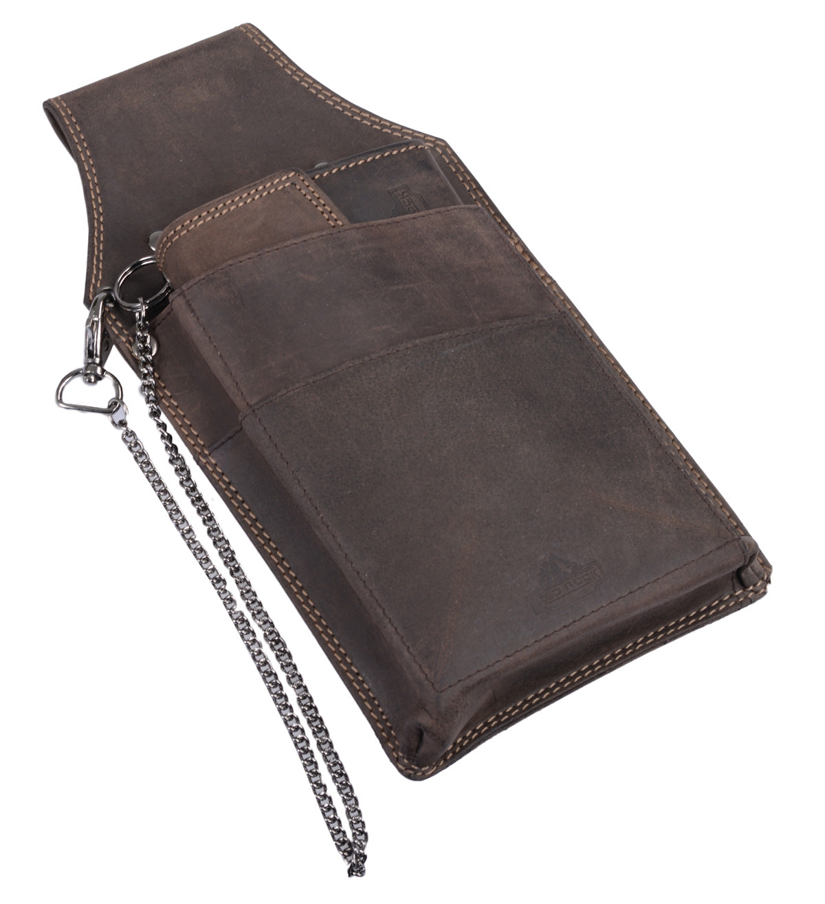 Leder Kellnerbörse inkl. Halterung für Gürtel, braun