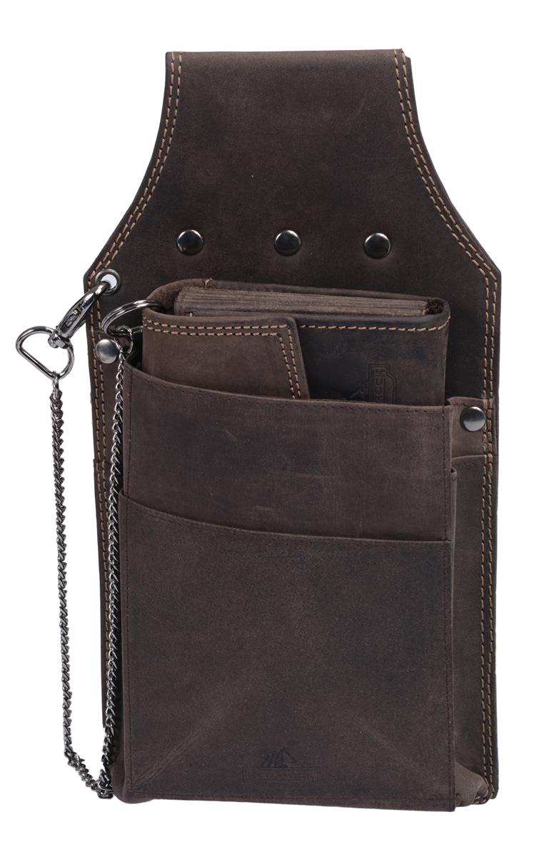 Leder Kellnerbörse inkl. Halterung für Gürtel, braun