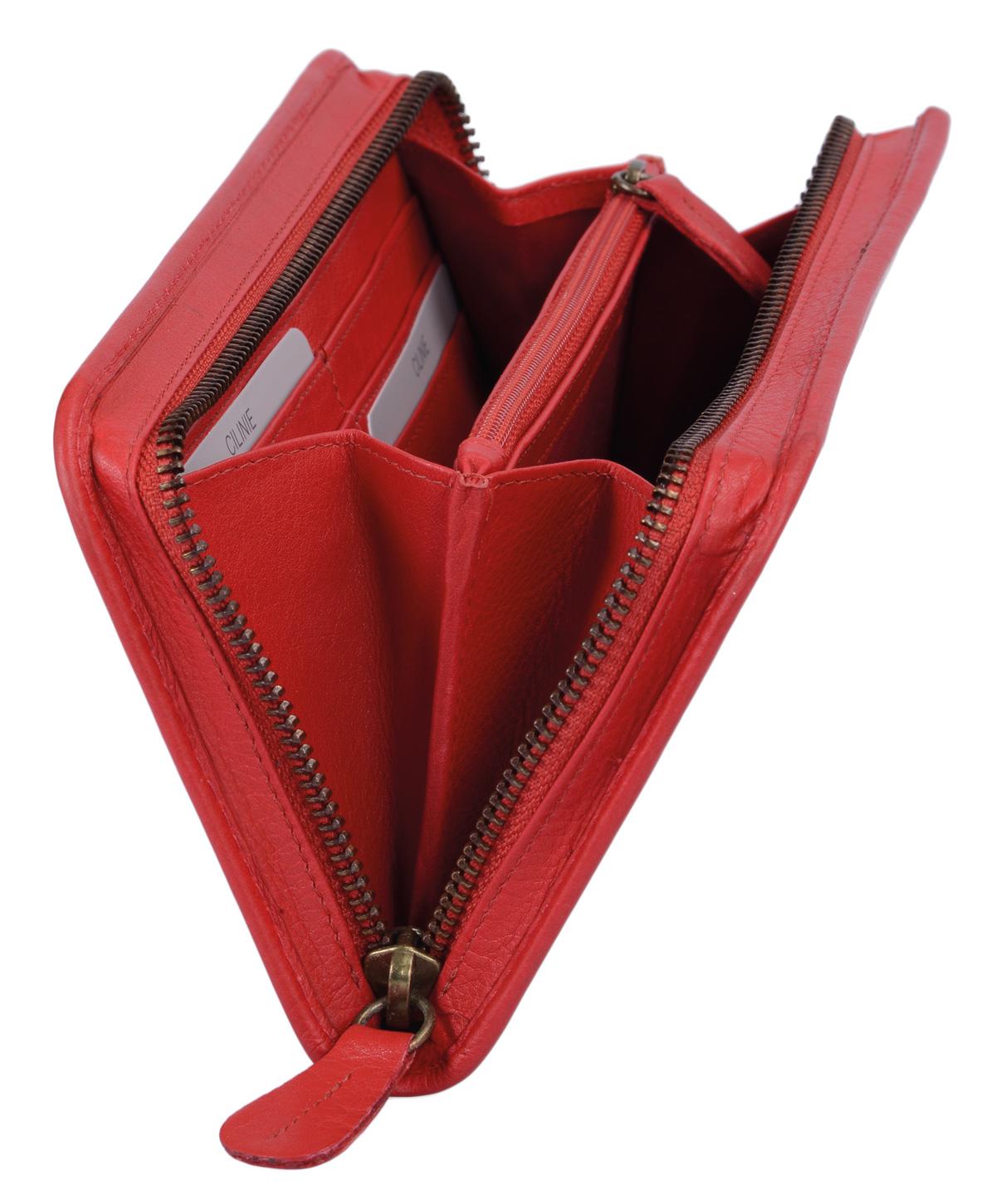 Leder Damenbörse CILINIE, rot