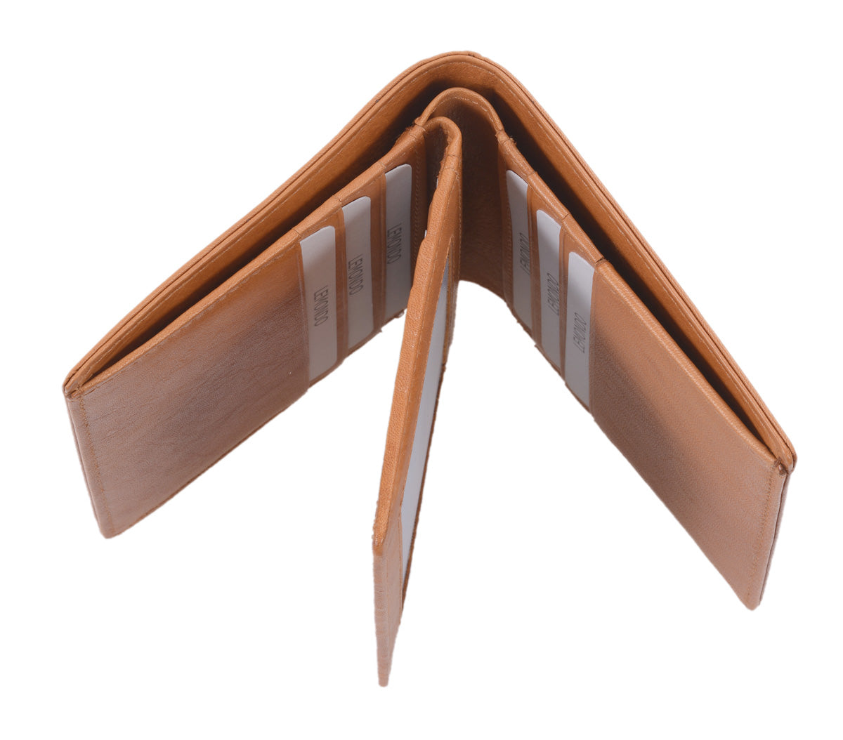 Ausweismappe Leder hellbraun – kompakt mit Scheinfach