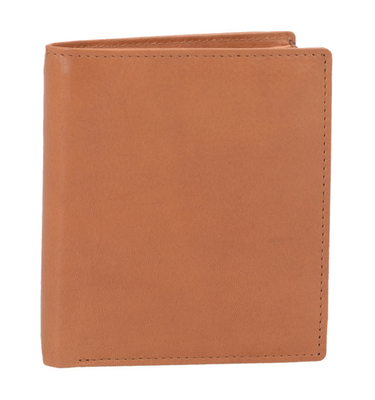 Ausweismappe Leder hellbraun – kompakt mit Scheinfach