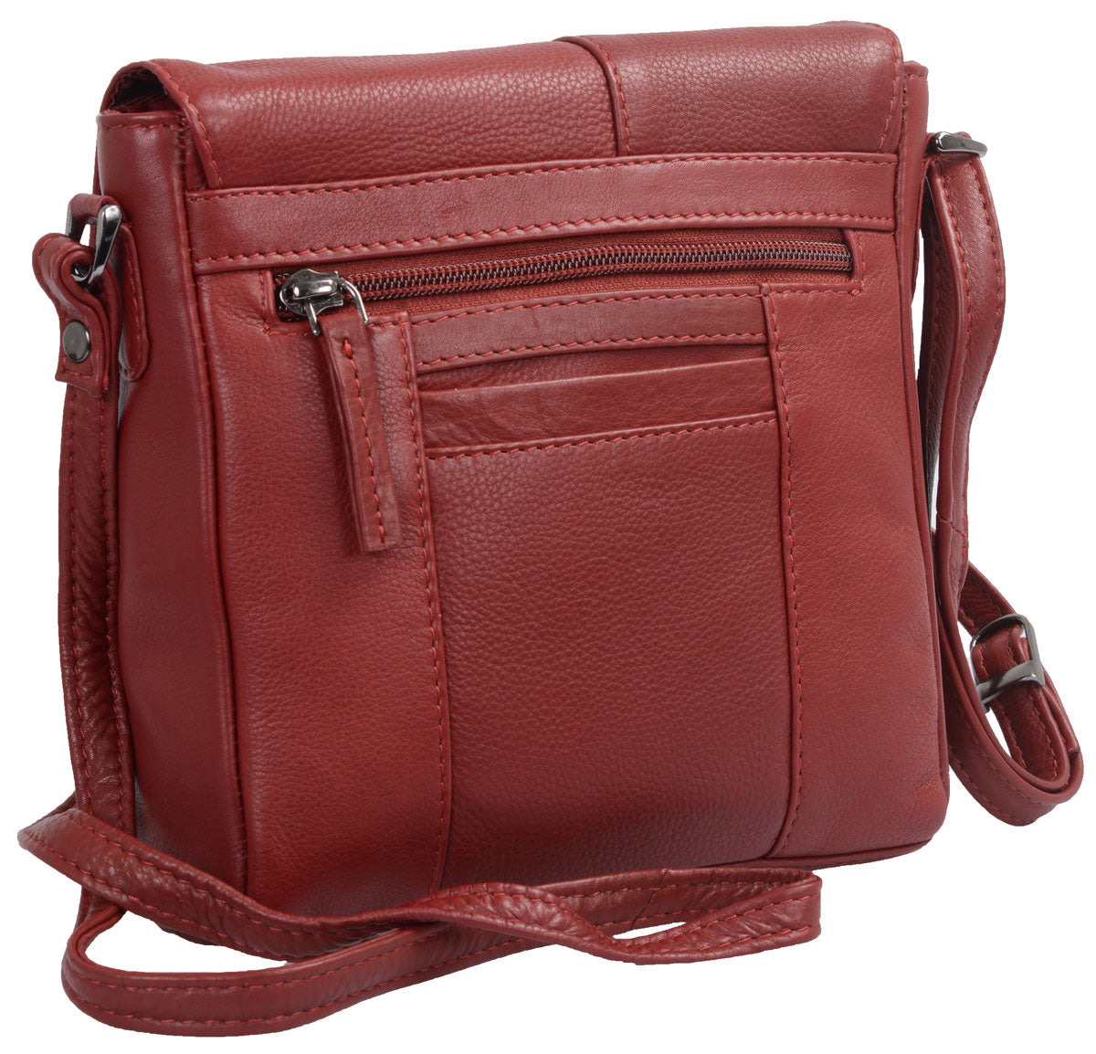 kleine rote Ledertasche mit langem Henkel