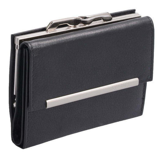 Wortmann' Damenknipsbörse, Avance, schw, Metallap.