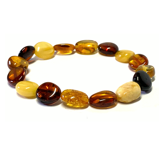 Zugarmband multicolor Bernstein Nuggets Armband Bernsteinarmband