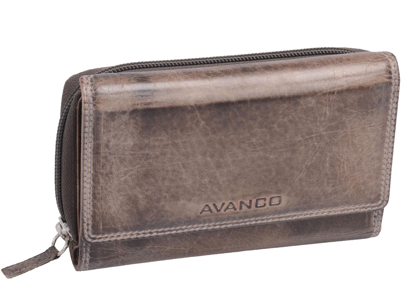 Leder Damenlangbörse, taupe