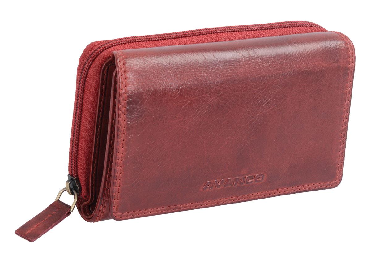 Damenbörse Langbörse rot mit vielen Kartenfächern