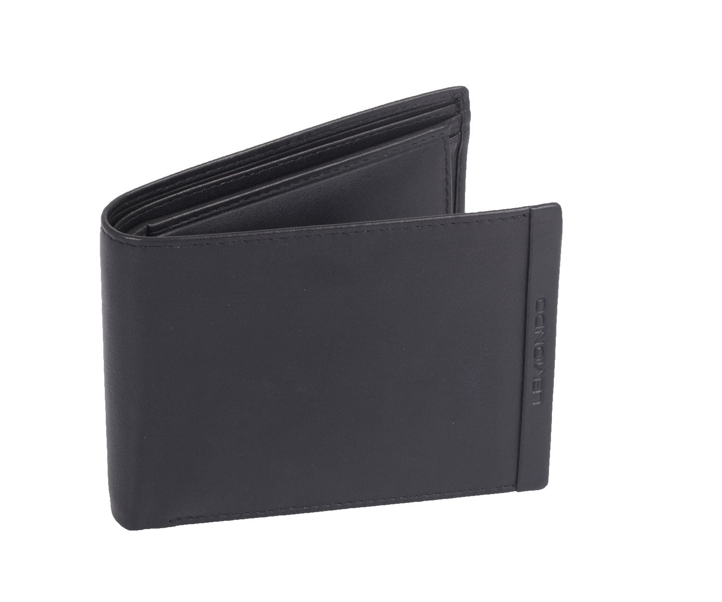 RFID-Ausleseschutz Herrenbörse querfortmat schwarz, echt Leder