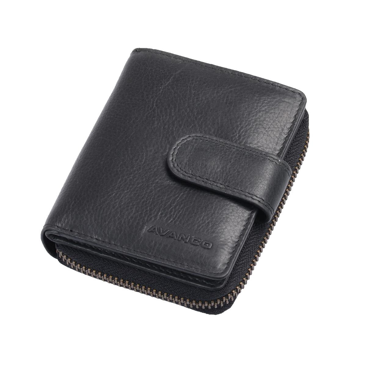 Leder Damenbörse, schwarz